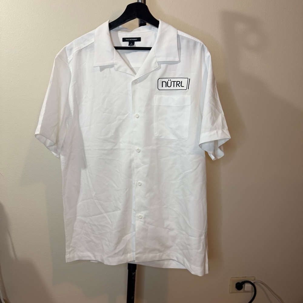Port Authority White NUTRL Casual Button Down Shirt